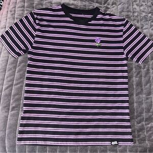 Broken Promises Thornless Black & Purple Striped Shirt
